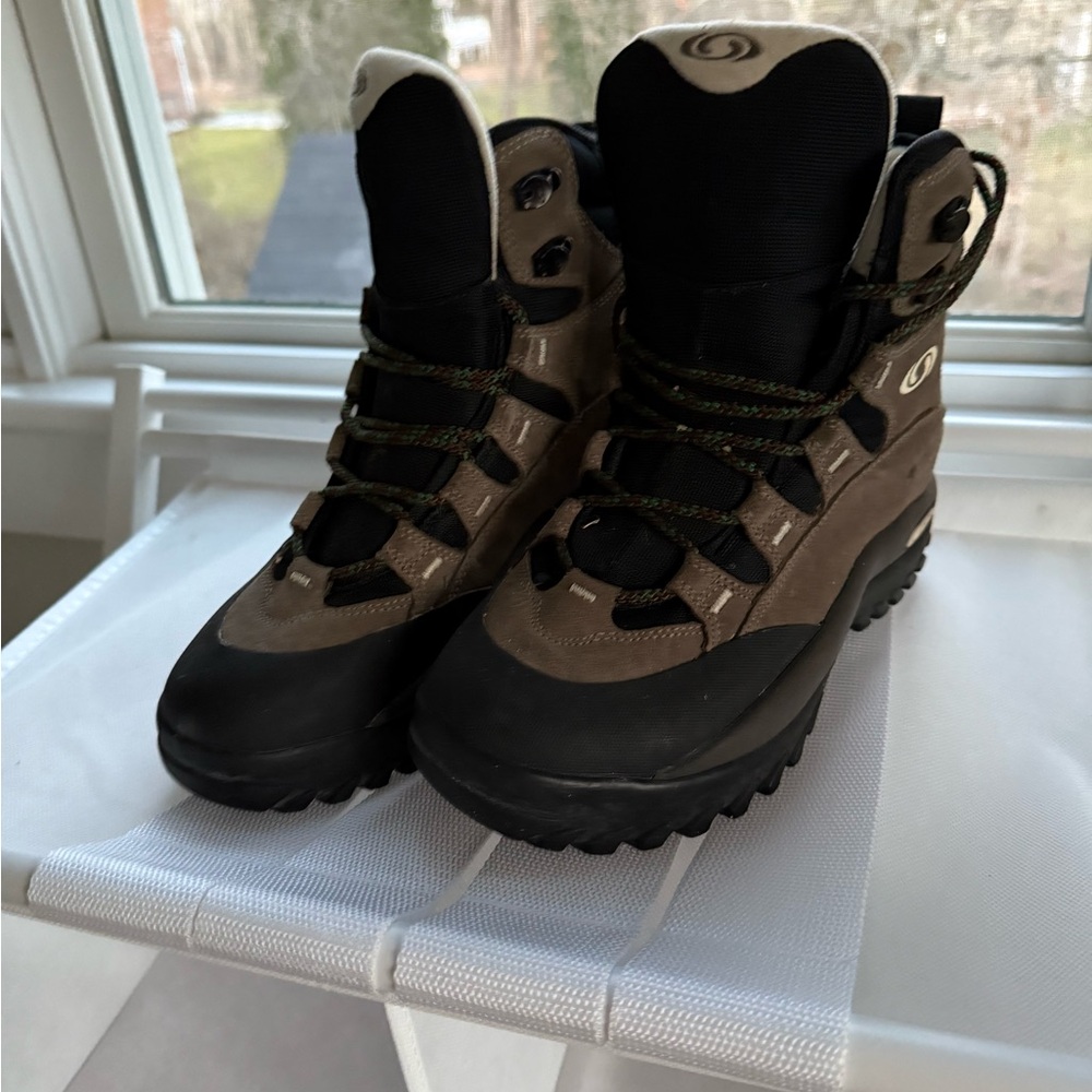 Durable Black and Brown Hiking Boots